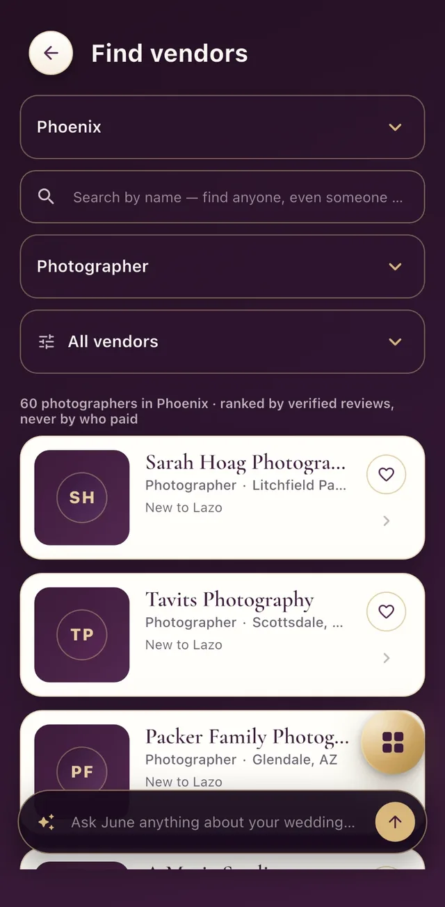 Finding vendors on Lazo